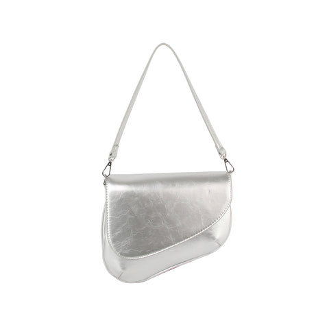 Asymmetrical Front Flap Shoulder Bag