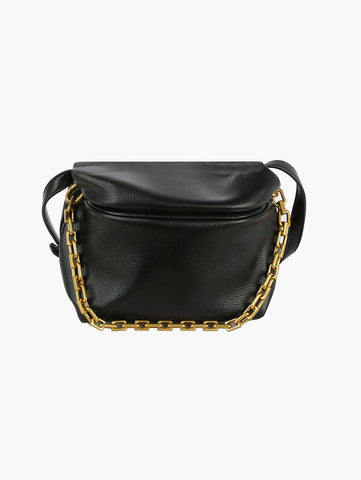 Chain Accented Front Flap Shoulder Bag