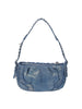 Studded Distressed Denim Hobo Handbag