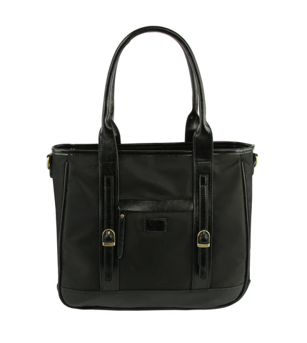 Trim Accented Classic Tall Tote Handbag