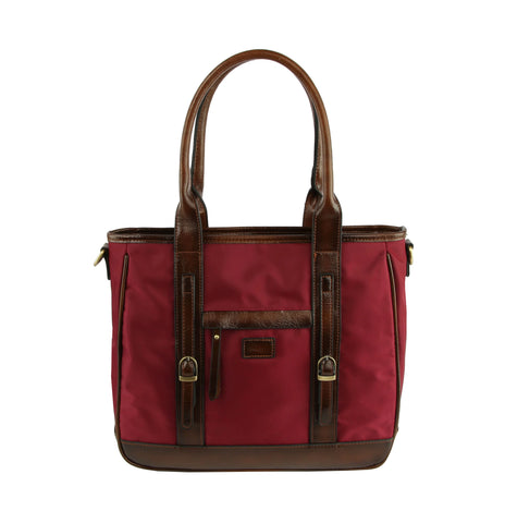 Trim Accented Classic Tall Tote Handbag