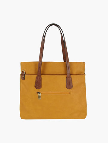 Two Toned Tall Tote Handbag