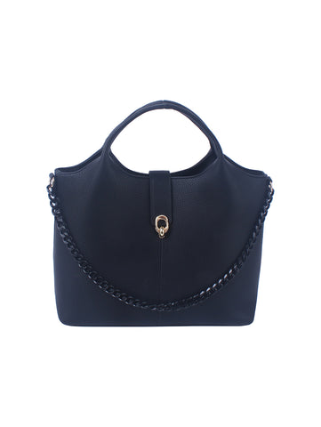 Chain Accented Classy Hand Tote