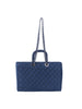 Quilted Design Denim Chain Tote