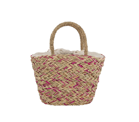 Colorful Woven Straw Tote Handbag