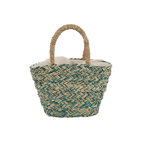 Colorful Woven Straw Tote Handbag