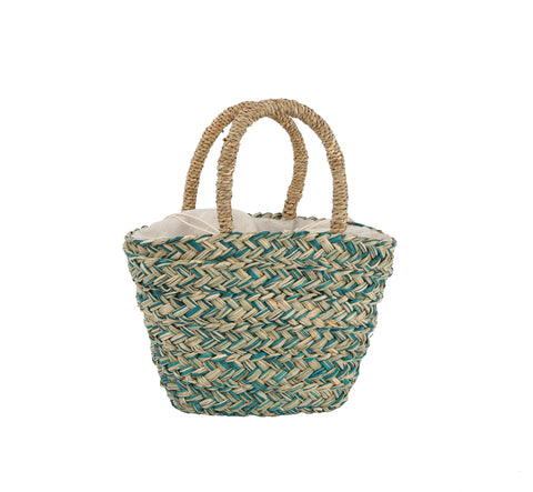 Colorful Woven Straw Tote Handbag