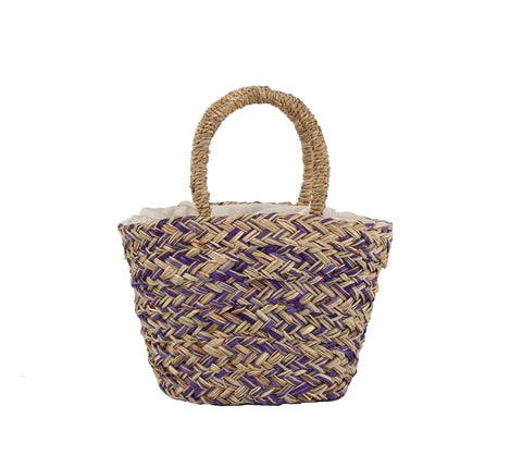 Colorful Woven Straw Tote Handbag