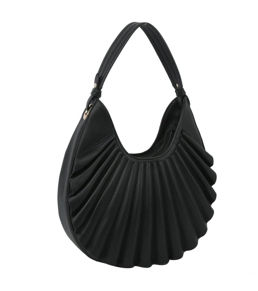 Pleated Design Unique Hobo Handbag