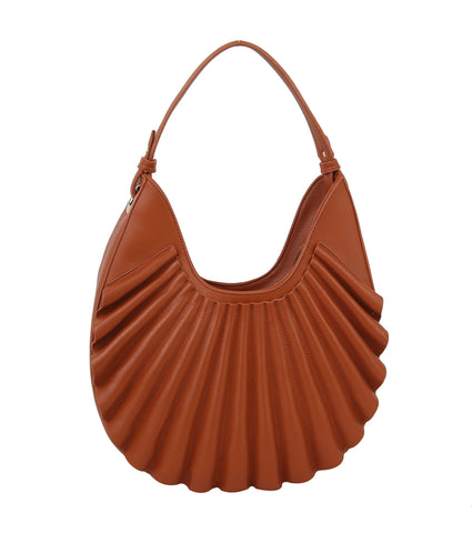 Pleated Design Unique Hobo Handbag