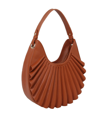 Pleated Design Unique Hobo Handbag