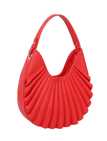 Pleated Design Unique Hobo Handbag