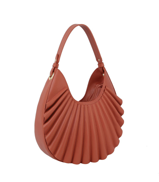 Pleated Design Unique Hobo Handbag