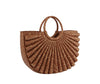 Pleated Design Leopard Print Tote