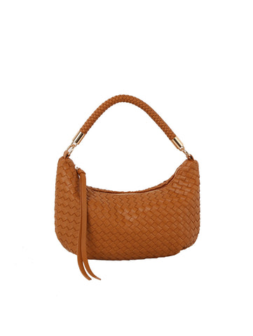 Ladies Woven Design Fashion Shoulder Handbag