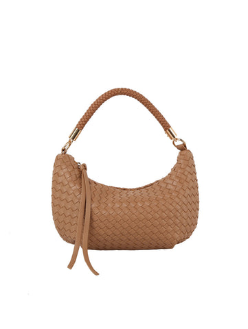 Ladies Woven Design Fashion Shoulder Handbag