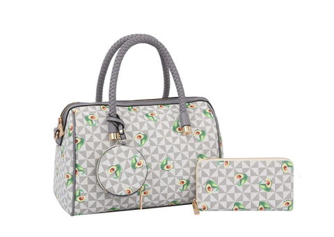 Signature Print Avocado Satchel Set