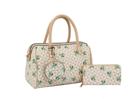 Signature Print Avocado Satchel Set