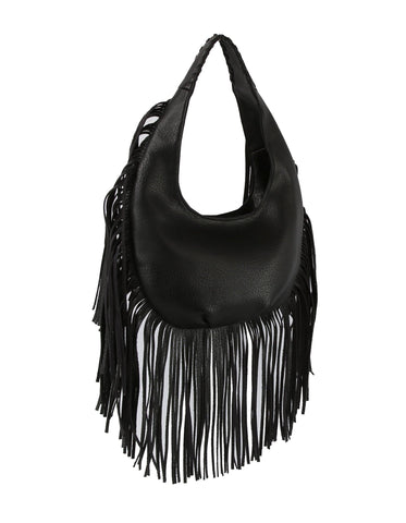 Gorgeous Fringe Accented Hobo Handbag