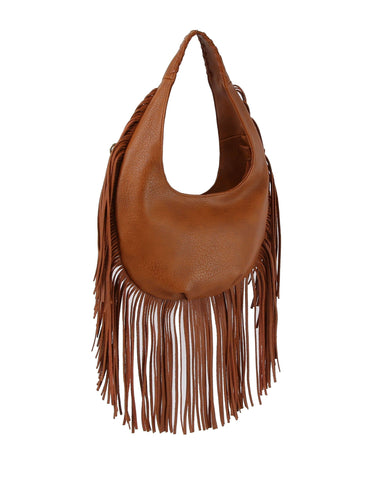 Gorgeous Fringe Accented Hobo Handbag