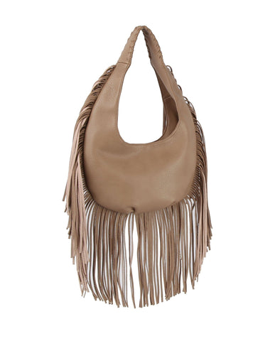 Gorgeous Fringe Accented Hobo Handbag