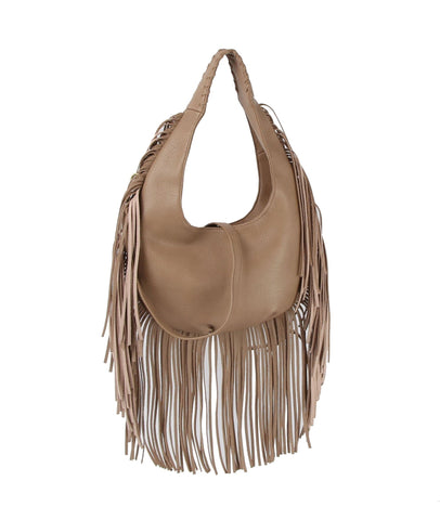 Gorgeous Fringe Accented Hobo Handbag