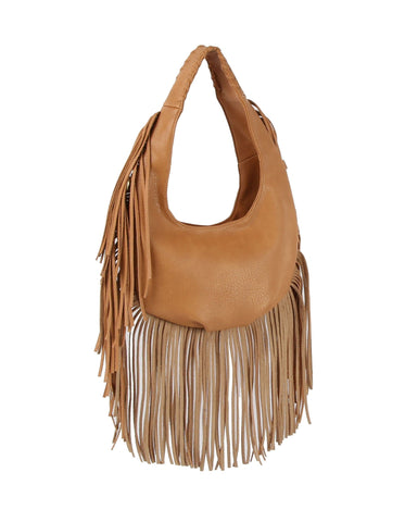 Gorgeous Fringe Accented Hobo Handbag