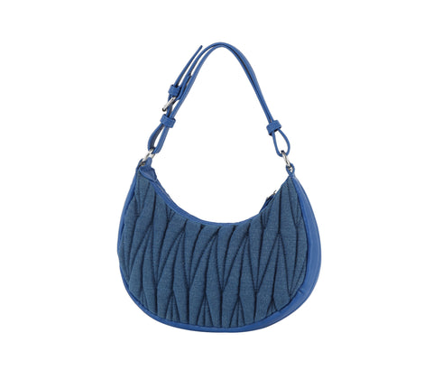 Quilted Denim Design Hobo Handbag
