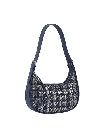 Denim And Sequin Hobo Handbag