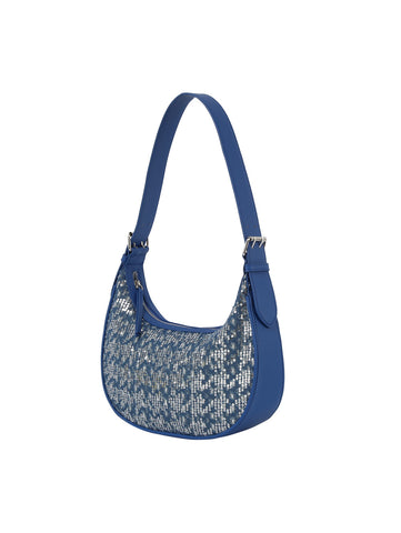 Denim And Sequin Hobo Handbag