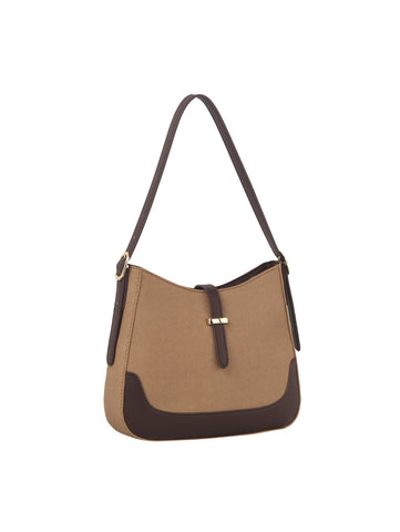 Two Tone Classic Hobo Handbag