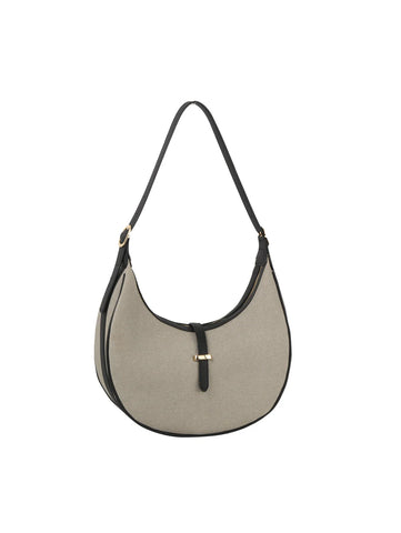 Contrast Trim Simple Strap Hobo Handbag