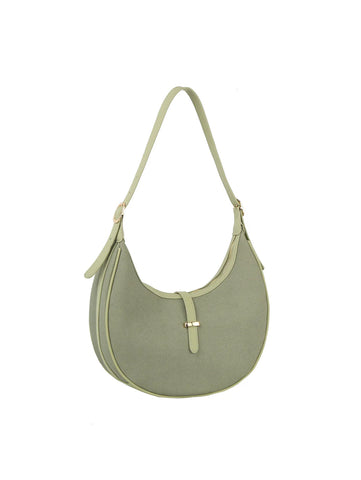 Contrast Trim Simple Strap Hobo Handbag