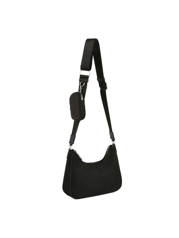 Compact Nylon Hobo Handbag