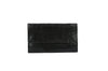 The Colored Stone Style Evening Bag is a rectangular black clutch made of faux leather with a textured, slightly shiny finish, featuring a top flap closure and shown against a plain white background.