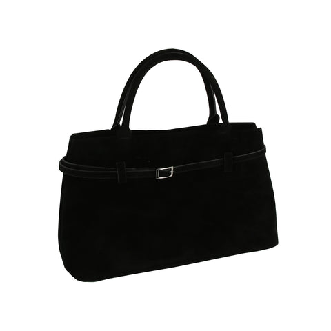 Buckle Accented Sueded Classic Tote