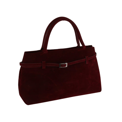 Buckle Accented Sueded Classic Tote