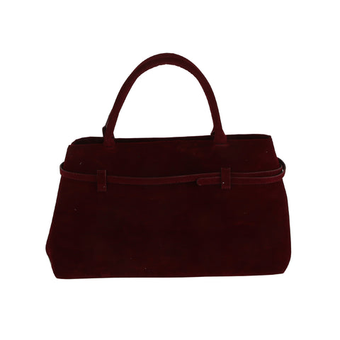 Buckle Accented Sueded Classic Tote