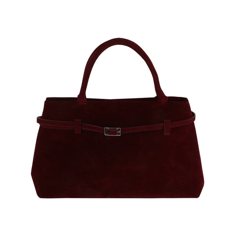 Buckle Accented Sueded Classic Tote