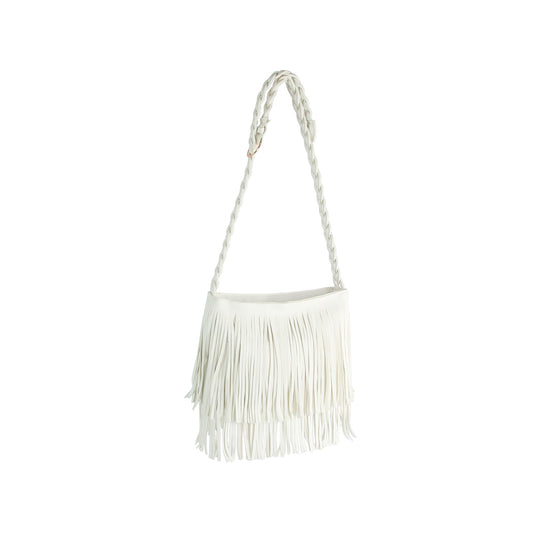 Braided Fringe Hobo Handbag
