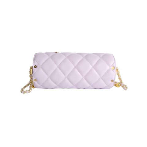 Charm Accent Quilted Barrel Crossbody