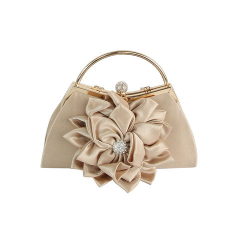 Satin Bloom Evening Handbag