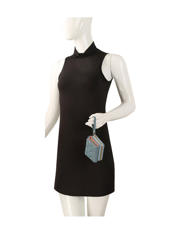 Heart Embroidered Mini Zip Wallet