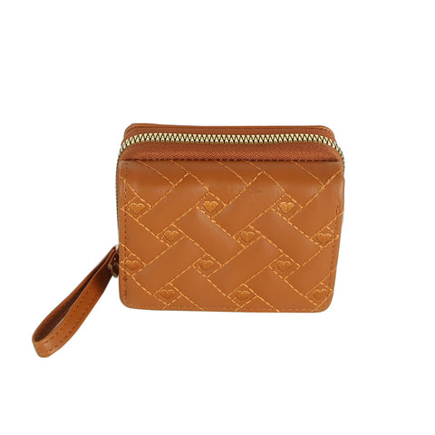 Heart Embroidered Mini Zip Wallet
