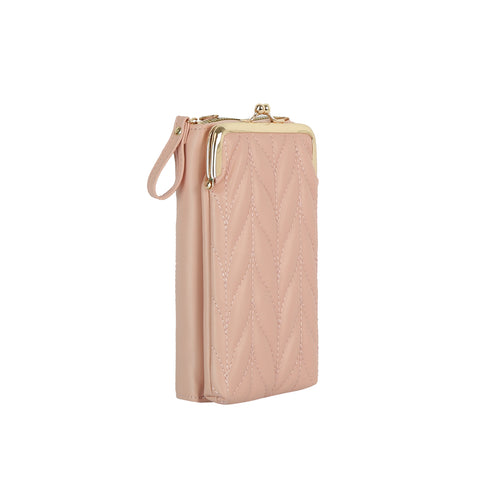 Quilted Kisslock Crossbody Wallet