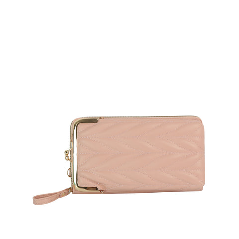 Quilted Kisslock Crossbody Wallet