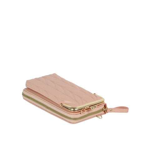 Quilted Kisslock Crossbody Wallet