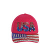 The USA American Flag Bling Cap features rhinestones spelling USA on the front and a stylized flag motif on the brim—a sparkling hat ideal for showing patriotic style.
