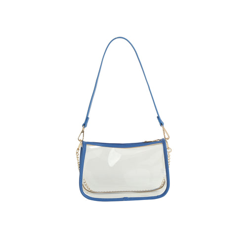 Chain Accented Clear Hobo Handbag