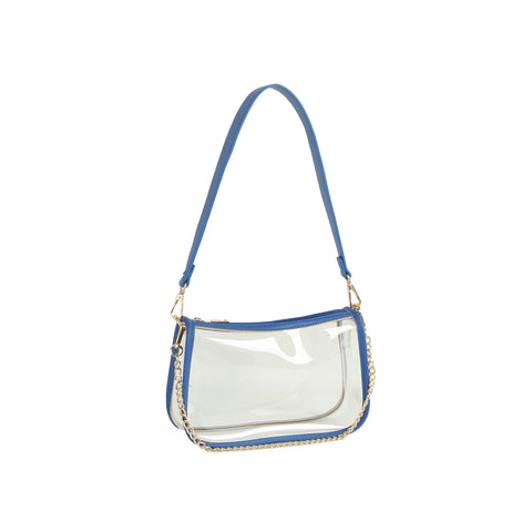 Chain Accented Clear Hobo Handbag